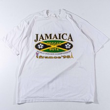 Vintage 1998 World Cup Jamaica Reggae Boyz T-Shirt Large 90s Soccer Graphic VTG picture