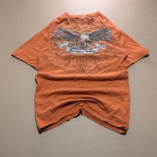 Vintage Delta Heavyweight Freedom Rider Graphic T-Shirt L Orange Good Biker picture