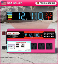 5000W Car Power Inverter Pure Sine Wave 12V DC to 110V AC LCD Type-C picture