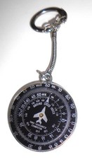 Vintage EUC Time Distance Speed Computer Keychain Metal Aviation Calculator picture