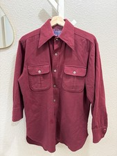 Vintage Pendleton 100% Virgin Wool Western Shirt Burgundy USA Made M picture