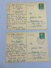 1955 GDR East Germany to West Germany Postcards Kuhlenfeld to Hamburg #507 picture
