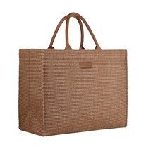 BURBERRY Woven Tote Beach Bag in Brown / Beige Stylish Everyday Carry NEW picture