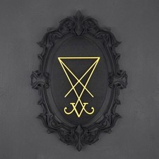 3D Printed Sigil of Lucifer Plaque Gold Occult Wall Decor Satanic Altar Art picture