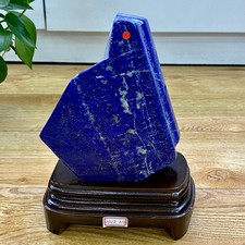 4.43LB TOP Natural Lapis Lazuli jasper quartz crystal Furnishing articles+stand picture