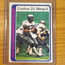 Topps 1978 Topps 1977 NFC Championship Cowboys/Vikings #166 Staubach picture