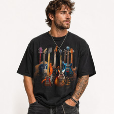 Electric Guitar Collection T-Shirt Rock Music Guitar Player Graphic Tee picture