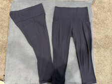 Athleta Salutation Stash Pocket II Capri Leggings Pockets Stretch S Black picture