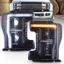 2*VLAND LED Headlights For 2017-2019 Ford F250/350/450/550 Super Duty Animation picture
