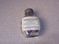 Antique Chamberlain's Stomach & Liver Tablets Small Paper Label Medicine Bottle picture