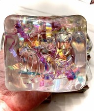 NEW JUMBO Rare Niceberg Schylling NeeDoh Holographic Ribbon Squishy Jumbo Cube picture