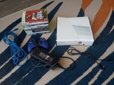 Xbox 360 S Gloss White Console 120GB HDD Model 1439 with Power Cable and More picture
