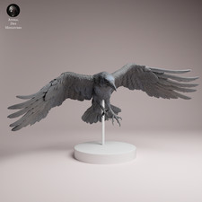Raven Flying  1/6 Scale Miniature Resin Figure Collector Highly Detailed Bird picture