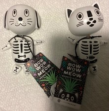 LiveTrends Halloween Skeleton Dog Cat Magnetic Planters Set of 2 4 Inch picture