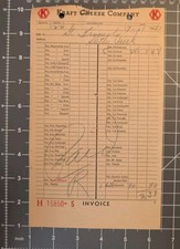 1941 Kraft Cheese Company Sutter Creek Wholesale Cheese Invoice California picture