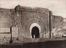 1924 Vintage MOROCCO Marrakech Bab Aguenaou Architecture FLANDRIN Art 11X14 picture