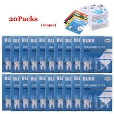 100 Pcs  Diamond Burs High Speed Handpiece Friction Grip  1.6mm 100 Types picture