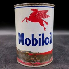 Vintage 1 Qt Mobiloil Motor Oil Gas Service Station Pegasus Advertising picture