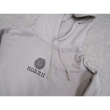 Roark Cone Collectors Graphic Hoodie Mens Medium Khaki Tan Pine Cone Fleece NWT picture