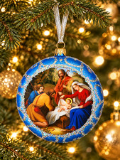 Religious Christmas Ornament Nativity of Christ Baby Jesus Christian Holiday picture