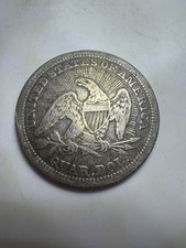 1853 Vintage Seated Liberty Quarter Dollar Love Token Engraved picture