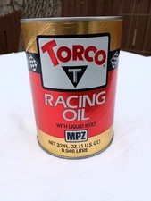 Vintage Torco Racing Oil With Liquid Moly MPZ, Quart Can, Full picture