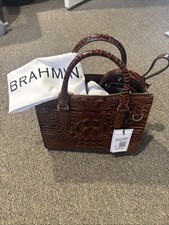 BRAHMIN Melbourne Anywhere Convertible Satchel Bag PECAN Classic Brown NWT picture