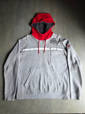 Nike Ohio State Buckeyes Hoodie Mens Large Gray Red Pullover Fleece OSU picture