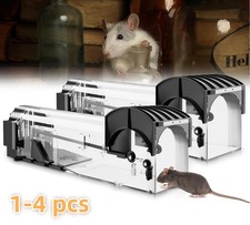 1~4 Pack Rat Trap Humane Mouse Traps Work Small Rodent Animal-Mice Catch Release picture