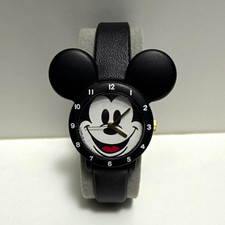 Vintage Lorus Disney Mickey Mouse Ears Watch V821-0280 Black Unworn NOS Tested picture