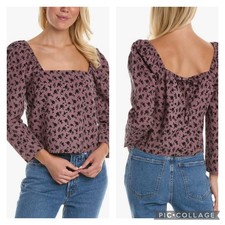 Madewell Purple Floral Marilyn Top Size Medium  picture