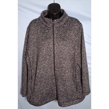 NWT Women's Talbots Textured Zip-Up Fleece Jacket picture