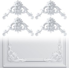 4 PCS Rose Style Corner Wall Molding French Wainscoting Panel Decor Kit picture