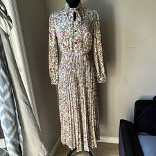 SHEIN Women's Multicolor Floral Pleated Button Front Long Sleeve Maxi, Size S picture