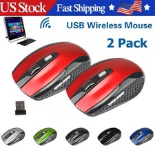 2 Wireless Optical Mouse Mice 2.4GHz USB Receiver For Laptop PC Computer DPI USA picture