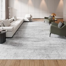 Uimoso Large Area Rug 10 x 14 ft Anti-Skid Floor Mat Carpet Washable Modern Gray picture