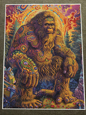 Mystical Bigfoot Art Print - Psychedelic Tribal Yeti Decor Poster 18x24in picture
