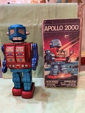Vintage 1969 Apollo 2000 Tin Litho Robot Toy Made Japan Batt Op w/BOX WORKS picture