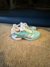 Adidas Adizero Ubersonic 5 Tennis Shoes Size 7.5 Turquoise Silver Pink picture
