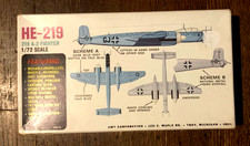 Vintage HE-219 HEINKel 219 A-2 Fighter Plane 1/72 Model Kit AMT/FROG 3702-80 picture