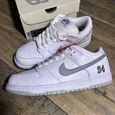 Nike Dunk SB Low x Supreme 94 White Metallic Silver Men’s Size 8 HQ8487-100 picture