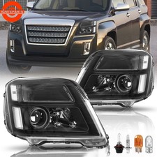 For 2010-2015 GMC Terrain Halogen Projector Black Headlights Headlamp Left&Right picture