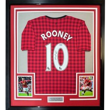 Framed Autographed/Signed Wayne Rooney 35x39 Manchester Red Jersey BAS COA picture