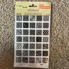 *Crafter’s square Stickers Tiles Textured Silver Black picture