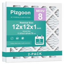 Plzgoon 12x12x1 Air Filter MERV 8 Pleated, 2-Pack for AC & 12x12x1-2Pcs picture