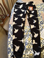 Indero Black Ghost Print Leggings - White Ghosts - Small picture
