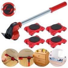 5PCS Heavy Duty Furniture Moving Tools Lifter Roller Wheels Transport Set picture