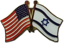 SUPPORT ISRAEL and USA Crossed Friendship Flag Lapel Pin picture