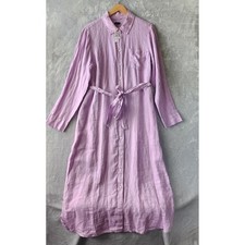 Talbots Linen Dress Womens Size XL Lavender Purple Button Front Shirt 100% NWT picture