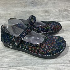Alegria Belle Ric Rack Rainbow EU 41 US 10.5 Colorful Chevron Mary Janes Vegan picture
